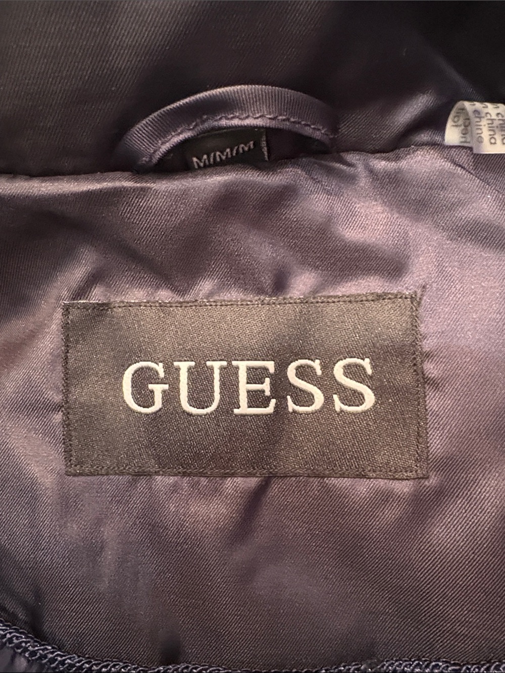GUESS Women's Faux Fur Trim Hooded Puffer Coat In Navy - size M - NWT - Picture 4 of 5